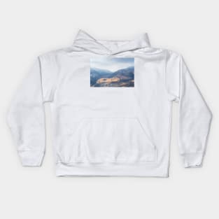 Snow on Winter Mountains Kids Hoodie